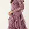 Mauve Organza Digital Printed Dress After Six Wear