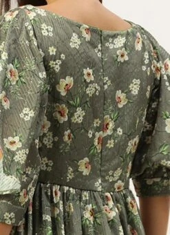 Mehndi Green Georgette Printed Dress After Six Wear 13 Mehndi Green Georgette Printed Dress After Six Wear -C Bazaar Shop Mehndi Green Georgette Printed Dress DRBS02211034 rrc2 1