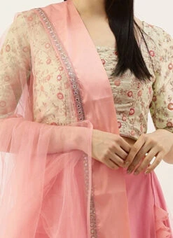 Skirt From Mint Green Embroidered N Peach Net Lehenga After Six Wear -C Bazaar Shop Mint Green Embroidered N Peach Net Lehenga GHBS02308954 rrc1