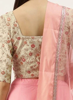 Skirt From Mint Green Embroidered N Peach Net Lehenga After Six Wear -C Bazaar Shop Mint Green Embroidered N Peach Net Lehenga GHBS02308954 rrc2