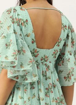 Mint Green Georgette Digital Printed Dress After Six Wear Party Wear 13 Mint Green Georgette Digital Printed Dress After Six Wear Party Wear -C Bazaar Shop Mint Green Georgette Digital Printed Dress DRBS02210920 rrc2