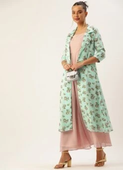 Mint Green Georgette Digital Printed Jumpsuit Festive Wear After Six Wear 10 Mint Green Georgette Digital Printed Jumpsuit Festive Wear After Six Wear -C Bazaar Shop Mint Green Georgette Digital Printed Jumpsuit DRBS02211058 u 1