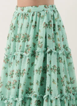 Skirt From Mint Green Georgette Digital Printed Lehenga After Six Wear -C Bazaar Shop Mint Green Georgette Digital Printed Lehenga GHBS02301646 rrc2