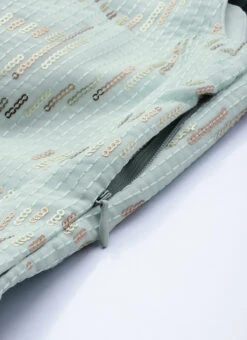 Mint Green Georgette Sequins Embroidered Strap Gown Festive Wear -C Bazaar Shop Mint Green Georgette Sequins Embroidered Strap Gown IWBS02205934 rrc3
