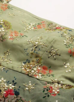 Mint Green Organza N Layered Style Gown Wedding Wear -C Bazaar Shop Mint Green Organza N Layered Style Gown IWBS02206201 rrc1