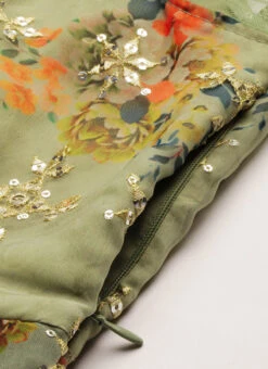 Mint Green Organza N Layered Style Gown Wedding Wear -C Bazaar Shop Mint Green Organza N Layered Style Gown IWBS02206201 rrc3