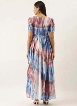 Multi Colour Modal Woven Dress After Six Wear -C Bazaar Shop Multi Colour TENCEL Modal Woven Dress DRBS02202391 b