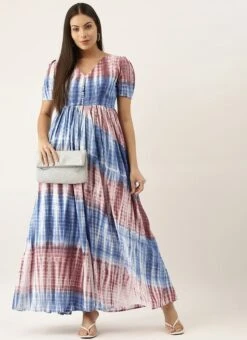 Multi Colour Modal Woven Dress After Six Wear -C Bazaar Shop Multi Colour TENCEL Modal Woven Dress DRBS02202391 u