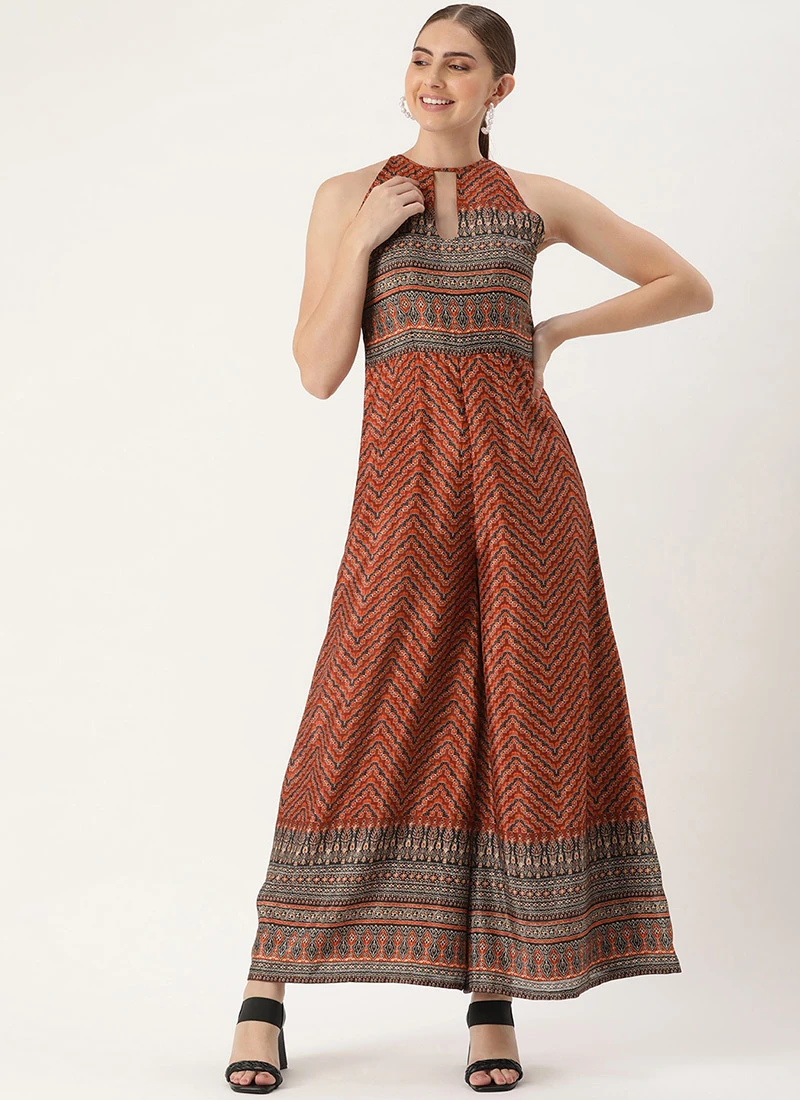 MultiColor Digital Print Jumpsuit Festive Wear 3 MultiColor Digital Print Jumpsuit Festive Wear - Image 3