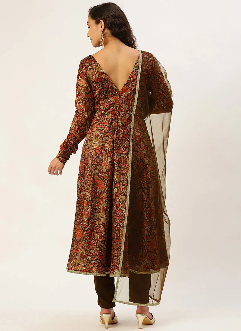 Top From MultiColored Art Silk Printed Suit After Six Wear 4 Top From MultiColored Art Silk Printed Suit After Six Wear - Image 4