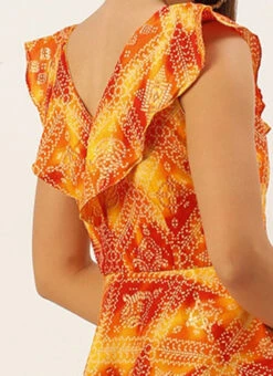 MultiColored Printed Cotton Knee Length Dress After Six Wear -C Bazaar Shop MultiColored Printed Cotton Knee Length Dress DRBS02105402 rrc2