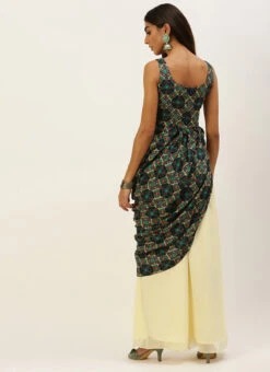 Multicolor N Off White Printed Kurta Set Festive Wear -C Bazaar Shop Multicolor N Off White Printed Kurta Set KSBS02207335 b