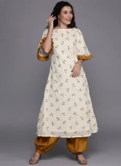 Multicolor Printed Cape Sleeves Salwar Set After Six Wear -C Bazaar Shop Multicolor Printed Cape Sleeves Salwar Set KSBS01911570 u