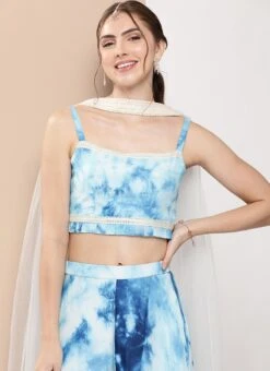 Bottom From Multicolored Chinon Sharara Set After Six Wear -C Bazaar Shop Multicolored Chinon Sharara Set IWBS02302198 rrc1 1