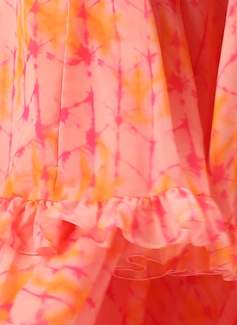 Multicolored Digital Print Georgette Gown Festive Wear 7 Multicolored Digital Print Georgette Gown Festive Wear - Image 7