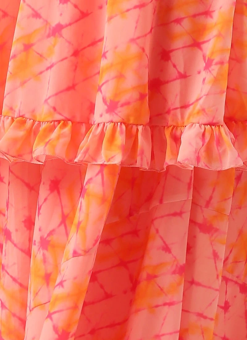 Multicolored Digital Print Georgette Gown Festive Wear 8 Multicolored Digital Print Georgette Gown Festive Wear - Image 8