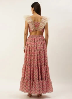 Skirt From Multicolored Digital Printed Co Ords Set After Six Wear -C Bazaar Shop Multicolored Digital Printed Co Ords Set IWBS02212581 b