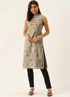 Multicolored Digital Printed N Black Kurta Set Work Wear After Six Wear -C Bazaar Shop Multicolored Digital Printed N Black Kurta Set KSBS02110927 u 1