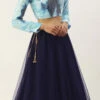 Multicolored Embroidered N Navy Blue Lehenga Festive Wear