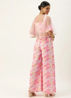 Jacket From Multicolored Georgette Co Ords Set -C Bazaar Shop Multicolored Georgette Co Ords Set IWBS02302393 b