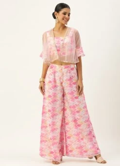 Jacket From Multicolored Georgette Co Ords Set -C Bazaar Shop Multicolored Georgette Co Ords Set IWBS02302393 u