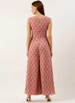 Multicolored Georgette Digital Printed Jumpsuit After Six Wear -C Bazaar Shop Multicolored Georgette Digital Printed Jumpsuit DRBS02212556 b