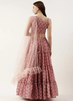 Dupatta From Multicolored Georgette Digital Printed Lehenga After Six Wear -C Bazaar Shop Multicolored Georgette Digital Printed Lehenga GHBS02301647 b
