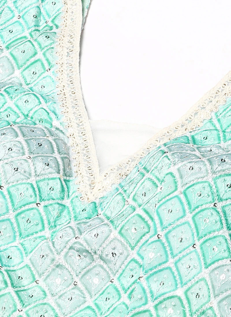 Multicolored Georgette Embroidered Blouse Festive Wear 5 Multicolored Georgette Embroidered Blouse Festive Wear - Image 5