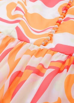 Multicolored Georgette Pinted Tiered Gathers Dress After Six Wear -C Bazaar Shop Multicolored Georgette Pinted Tiered Gathers Dress DRBS02307654 rrc1