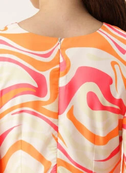 Multicolored Georgette Pinted Tiered Gathers Dress After Six Wear -C Bazaar Shop Multicolored Georgette Pinted Tiered Gathers Dress DRBS02307654 rrc2