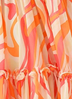 Multicolored Georgette Pinted Tiered Gathers Dress After Six Wear -C Bazaar Shop Multicolored Georgette Pinted Tiered Gathers Dress DRBS02307654 rrc3