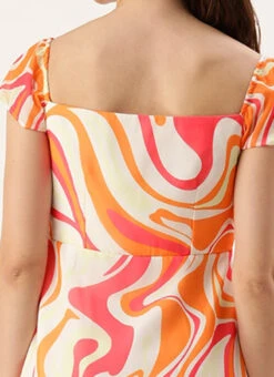 Multicolored Georgette Print Dress Festive Wear -C Bazaar Shop Multicolored Georgette Print Dress DRBS02307753 rrc2