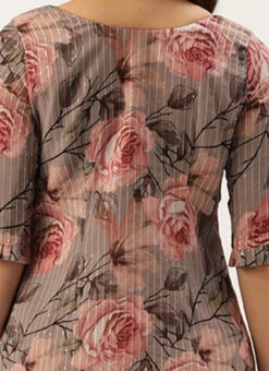 Multicolored Georgette Printed Embroidered Kurti Set Festive Wear After Six Wear -C Bazaar Shop Multicolored Georgette Printed Embroidered Kurti Set KSBS02204749 rrc4