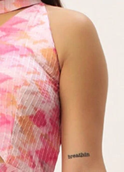 Multicolored Georgette Printed Halter Neck Dress After Six Wear -C Bazaar Shop Multicolored Georgette Printed Halter Neck Dress DRBS02302437 rrc3