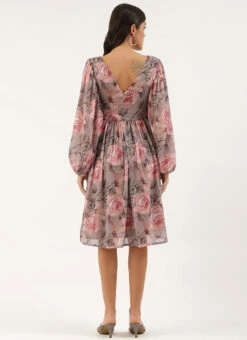 Multicolored Georgette Printed N Embroidered Maxi Dress Festive Wear 11 Multicolored Georgette Printed N Embroidered Maxi Dress Festive Wear -C Bazaar Shop Multicolored Georgette Printed N Embroidered Maxi dress DRBS02205041 b