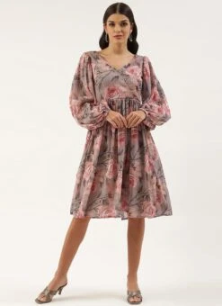 Multicolored Georgette Printed N Embroidered Maxi Dress Festive Wear 10 Multicolored Georgette Printed N Embroidered Maxi Dress Festive Wear -C Bazaar Shop Multicolored Georgette Printed N Embroidered Maxi dress DRBS02205041 u