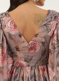 Multicolored Georgette Printed N Embroidered Maxi Dress Festive Wear 13 Multicolored Georgette Printed N Embroidered Maxi Dress Festive Wear -C Bazaar Shop Multicolored Georgette Printed N Embroidered Maxi dress DRBS02205041 rrc2