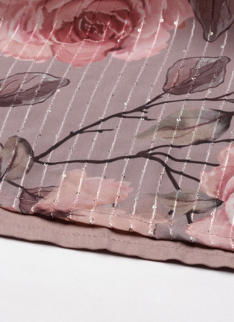 Multicolored Georgette Printed N Embroidered Maxi Dress Festive Wear 8 Multicolored Georgette Printed N Embroidered Maxi Dress Festive Wear - Image 8