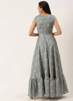 Multicolored Modal Digital Printed Dress Festive Wear After Six Wear -C Bazaar Shop Multicolored Modal Digital printed Dress DRBS02210955 b