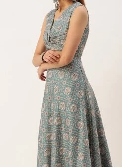 Multicolored Modal Digital Printed Dress Festive Wear After Six Wear