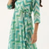 Multicolored N Green Printed Kurta Set Festive Wear