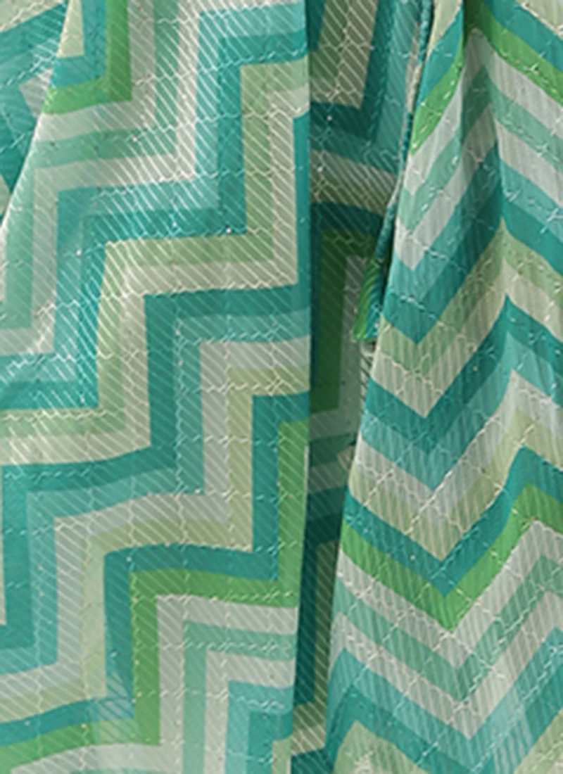 Multicolored N Green Printed Kurta Set Festive Wear 8 Multicolored N Green Printed Kurta Set Festive Wear - Image 8