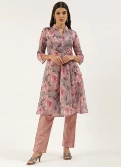 Multicolored N Mauve Kurta Set After Six Wear -C Bazaar Shop Multicolored N Mauve Kurta Set KSBS02205969 u 1