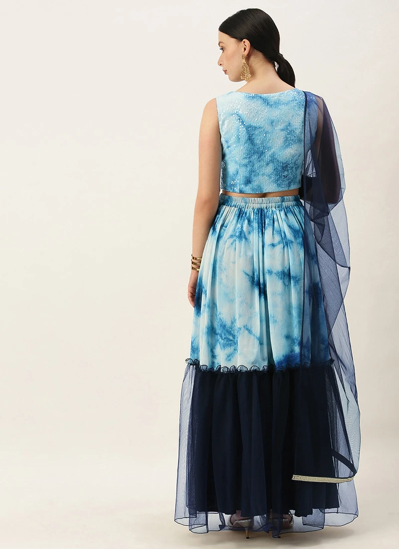 Multicolored Sequins Embroidered Lehenga Set Festive Wear 4 Multicolored Sequins Embroidered Lehenga Set Festive Wear - Image 4