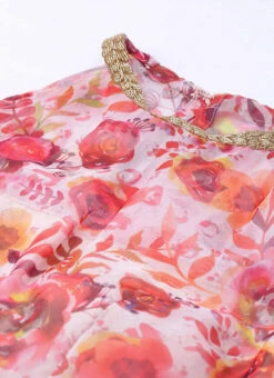 Multicolored Organza Asymmetrical Length Dress After Six Wear -C Bazaar Shop Multicolored Organza Asymmetrical Length Dress IWBS02004359 rrc1