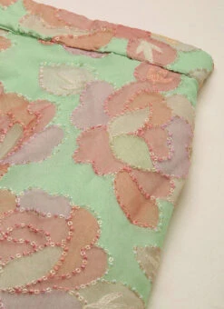 Dupatta From Multicolored Organza Embroidered Lehenga Set After Six Wear -C Bazaar Shop Multicolored Organza Embroidered Lehenga Set GHBS02210964 rrc2