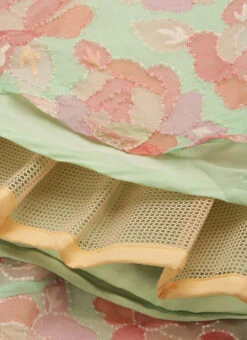 Dupatta From Multicolored Organza Embroidered Lehenga Set After Six Wear -C Bazaar Shop Multicolored Organza Embroidered Lehenga Set GHBS02210964 rrc4