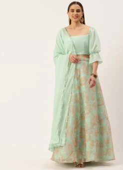 Dupatta From Multicolored Organza Sequins Lehenga Set After Six Wear -C Bazaar Shop Multicolored Organza Sequins Lehenga Set GHBS02210933 u