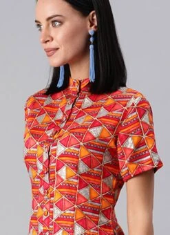 Multicolored Printed Cotton High N Low Kurta Set After Six Wear -C Bazaar Shop Multicolored Printed Cotton High N Low Kurta Set KSBS01911831 rrc1