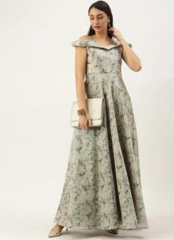 Multicolored Printed Off Shoulder Style Dress Festive Wear 10 Multicolored Printed Off Shoulder Style Dress Festive Wear -C Bazaar Shop Multicolored Printed Off Shoulder Style Dress DRBS02109751 u